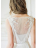 Boat Neck Beaded Ivory Lace Chiffon Wedding Dress Boat Neck Beaded Ivory Lace Chiffon Wedding Dress